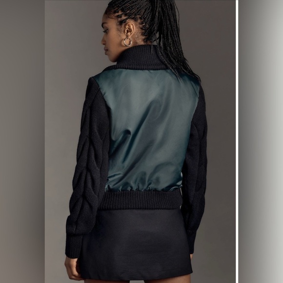 NWT Anthropologie Dolan Sweater Sleeve Bomber Jacket - Picture 3 of 11